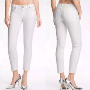 PAIGE Jeans Kylie Crop Skinny Roll Hem Optic Stretch Ankle Mid Sz 29 (30)‎ X 26"
